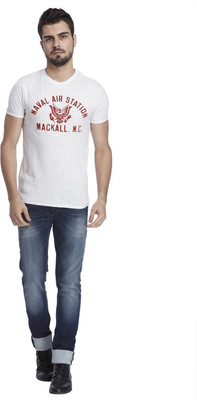 

Jack & Jones Printed Men' Round Neck White T-Shirt, Cloud dancer