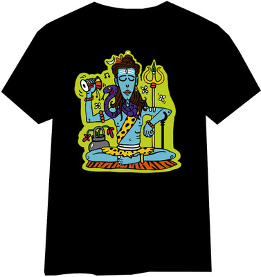 

Hindu Kush Self Design Men's Round Neck Black T-Shirt