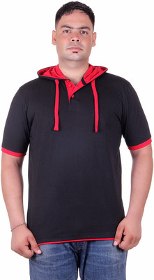

Vivid Bharti Solid Men's Polo Neck Black T-Shirt