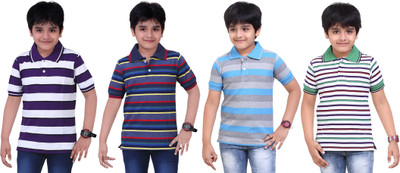 

Dongli Boys Striped T Shirt(Multicolor, Pack of 4)