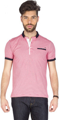 

Mufti Striped Men's Henley Pink, White T-Shirt, Red