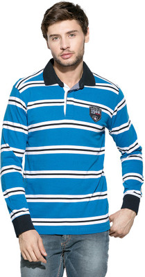 

Mufti Striped Men's Polo Neck Blue, Multicolor T-Shirt