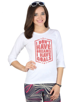

SayItLoud Printed Women's Round Neck White T-Shirt