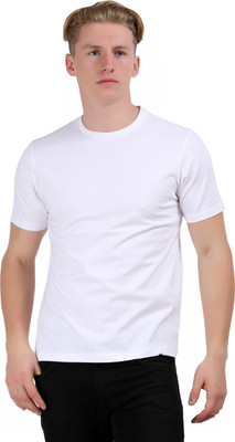 

Checkers Bay Solid Men's Round Neck White T-Shirt