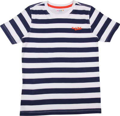 

Poppers by Pantaloons Boys Striped T Shirt(Blue, Pack of 1, Indigo blue