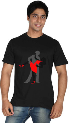 

Trendster Printed Men's Round Neck Black T-Shirt