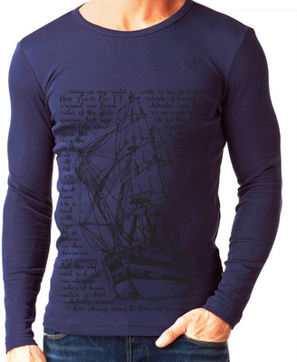 

Rigo Solid Men's Round Neck Blue T-Shirt