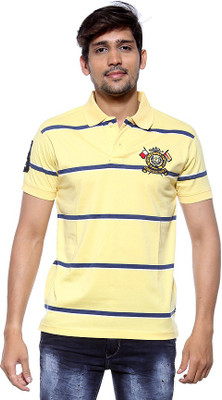 

Sports 52 Wear Striped Men's Polo Neck Yellow T-Shirt
