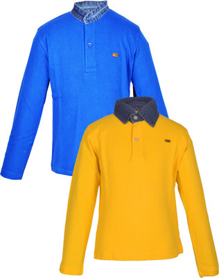 

Gkidz Boys Solid Cotton T Shirt(Yellow, Pack of 2, Multicolor