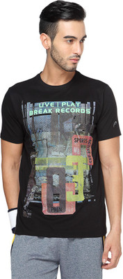 

Proline Active Printed Men's Round Neck Black T-Shirt