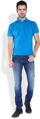 

Parx Solid Men's Polo Neck Blue T-Shirt