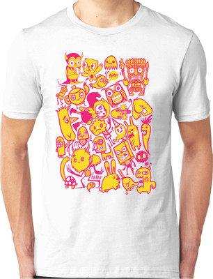 

Foscous Printed Men's Round Neck White T-Shirt