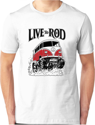 Foscous Printed Men's Round Neck White T-Shirt
