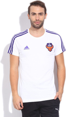 

ADIDAS Solid Men's Round Neck White T-Shirt, �white / football