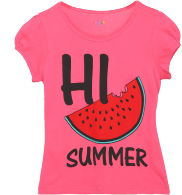 

Poppers by Pantaloons Girls Printed T Shirt(Pink