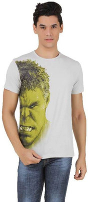 

Hulk Printed Men's Round Neck Grey T-Shirt, Light grey