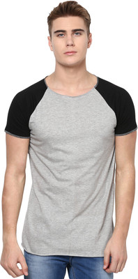 

Unisopent Designs Solid Men' Round Neck Grey, Black T-Shirt, Black;grey