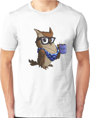 Foscous Printed Men's Round Neck White T-Shirt