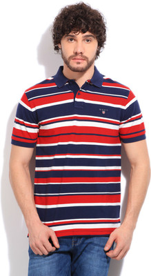 

Gant Striped Men's Polo Neck White, Blue, Red T-Shirt, 610 red & white