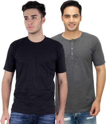 

Sanvi Traders Solid Men Round Neck Multicolor T-Shirt(Pack of 2, Multicolour