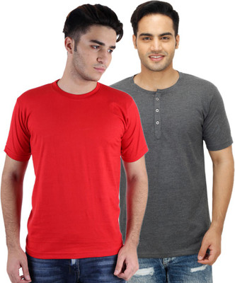 

Sanvi Traders Solid Men Round Neck Multicolor T-Shirt(Pack of 2, Multicolour