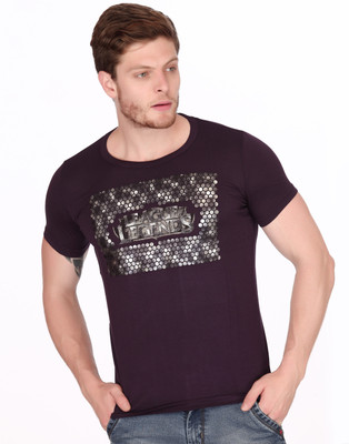 

Fritzberg Printed Men's Round Neck Purple T-Shirt
