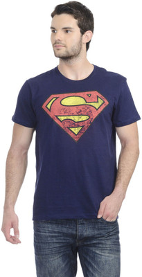 

Superman Printed Men's Round Neck Blue T-Shirt, Superman denim jersey