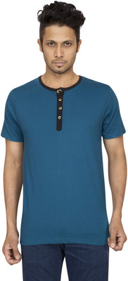 

Red Line Solid Men' Henley Blue T-Shirt
