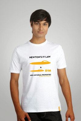 

Campus Sutra Printed Men Round Neck White T-Shirt