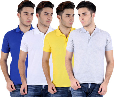 

Sanvi Traders Solid Men Polo Neck Multicolor T-Shirt(Pack of 4
