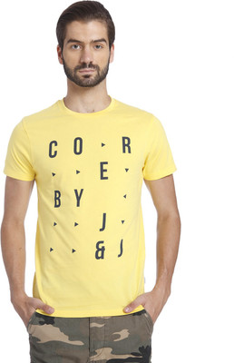 

Jack & Jones Graphic Print Men' Round Neck Yellow T-Shirt, Cyber yellow