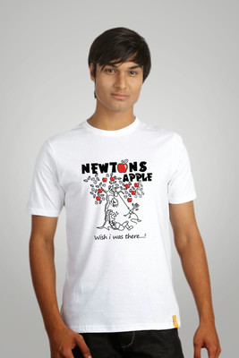 

Campus Sutra Printed Men Round Neck White T-Shirt