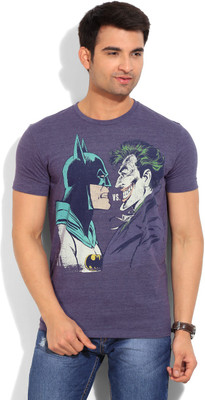 

Joker Printed Men's Round Neck Purple T-Shirt, Twilight purple chi
