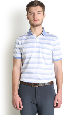 

Blackberrys Striped Men' Polo Neck Blue T-Shirt, Air blue