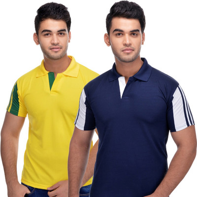 

Lannister Printed Men's Polo Neck Blue T-Shirt(Pack of 2)