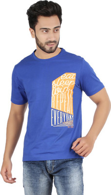 

Checkers Bay Printed Men's Round Neck Blue T-Shirt, Royal blue