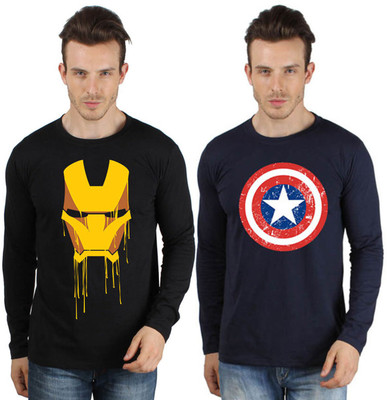 

SayItLoud Printed Men's Round Neck Multicolor T-Shirt(Pack of 2