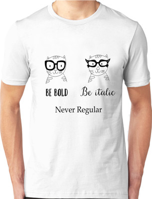 

Foscous Printed Men's Round Neck White T-Shirt