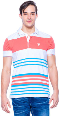 

Mufti Striped Men's Polo Neck Multicolor T-Shirt, Tomato