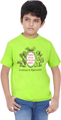 

Tantra Boys Graphic Print T Shirt(Light Green, Pack of 1), Flo green