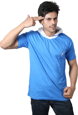 

Spur Self Design Men's Hooded Blue T-Shirt, Royal blue