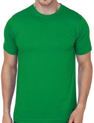 

Neuf Solid Men's Round Neck Green T-Shirt
