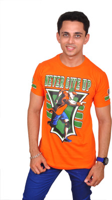 

Altitude Printed Men's Round Neck Orange T-Shirt