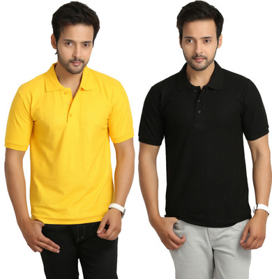 

Weardo Solid Men's Polo Neck Black, Yellow T-Shirt(Pack of 2