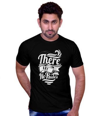 

INKIT Graphic Print Men's Round Neck Black T-Shirt