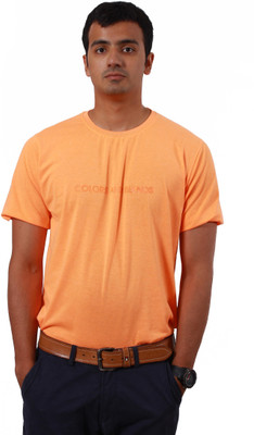 

Colors & Blends Printed Men' Round Neck Orange T-Shirt