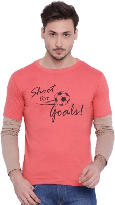 CAMPUS SUTRA Printed Men Round Neck Orange T-Shirt
