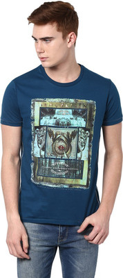 

Fritzberg Printed Men's Round Neck Dark Blue T-Shirt