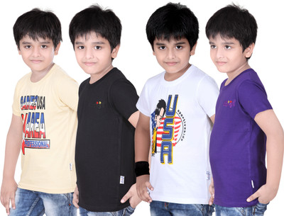 

FabTag - Dongli Boys Solid T Shirt(Multicolor, Pack of 4