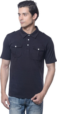 

Carve Solid Men' Polo Neck Black T-Shirt
